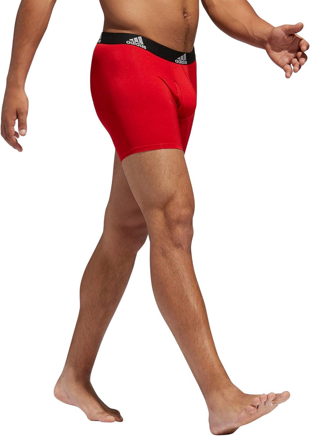 imageadidas Mens Microfiber Boxer Briefs Underwear Multipack Athletic StretchFitScarlet RedBlackOnix Greyperformance