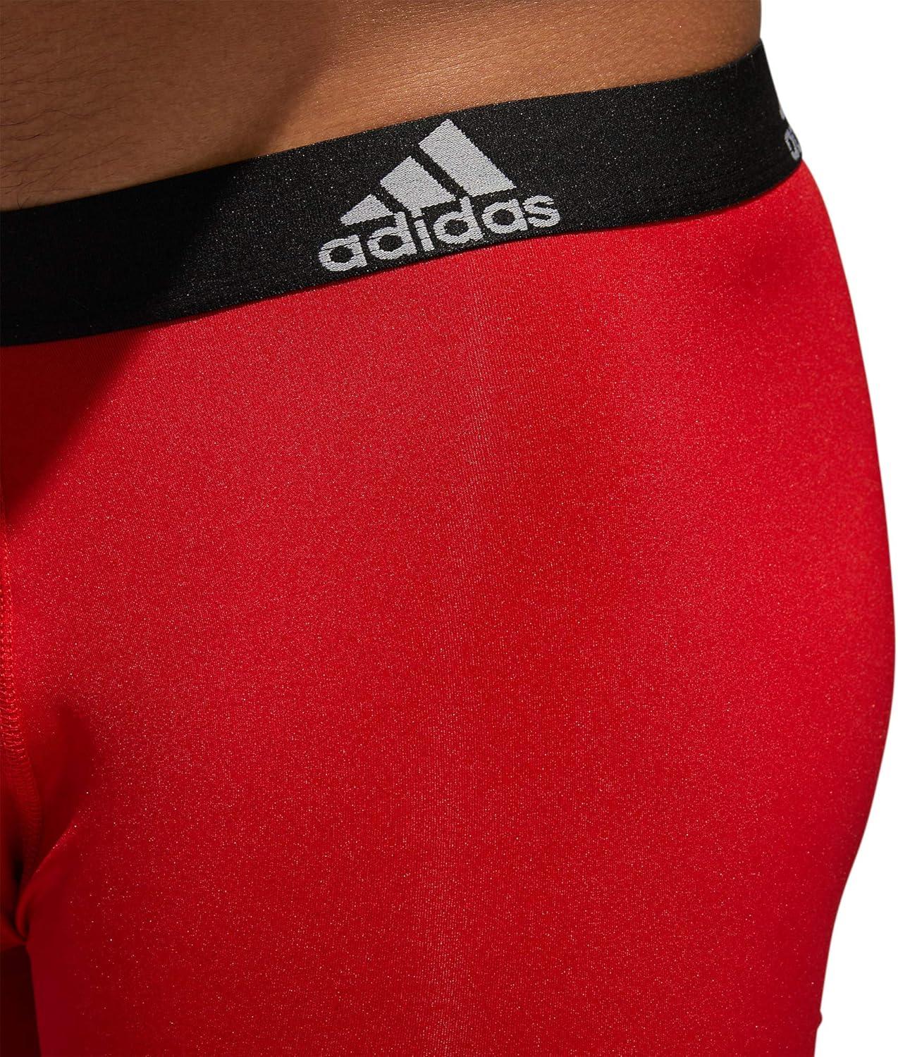 imageadidas Mens Microfiber Boxer Briefs Underwear Multipack Athletic StretchFitScarlet RedBlackOnix Greyperformance