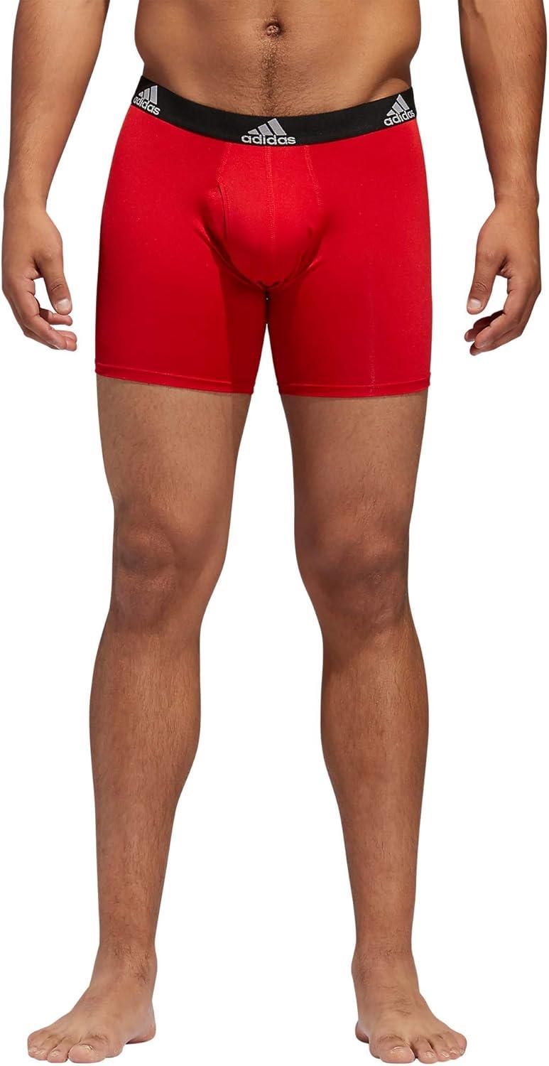 imageadidas Mens Microfiber Boxer Briefs Underwear Multipack Athletic StretchFitScarlet RedBlackOnix Greyperformance