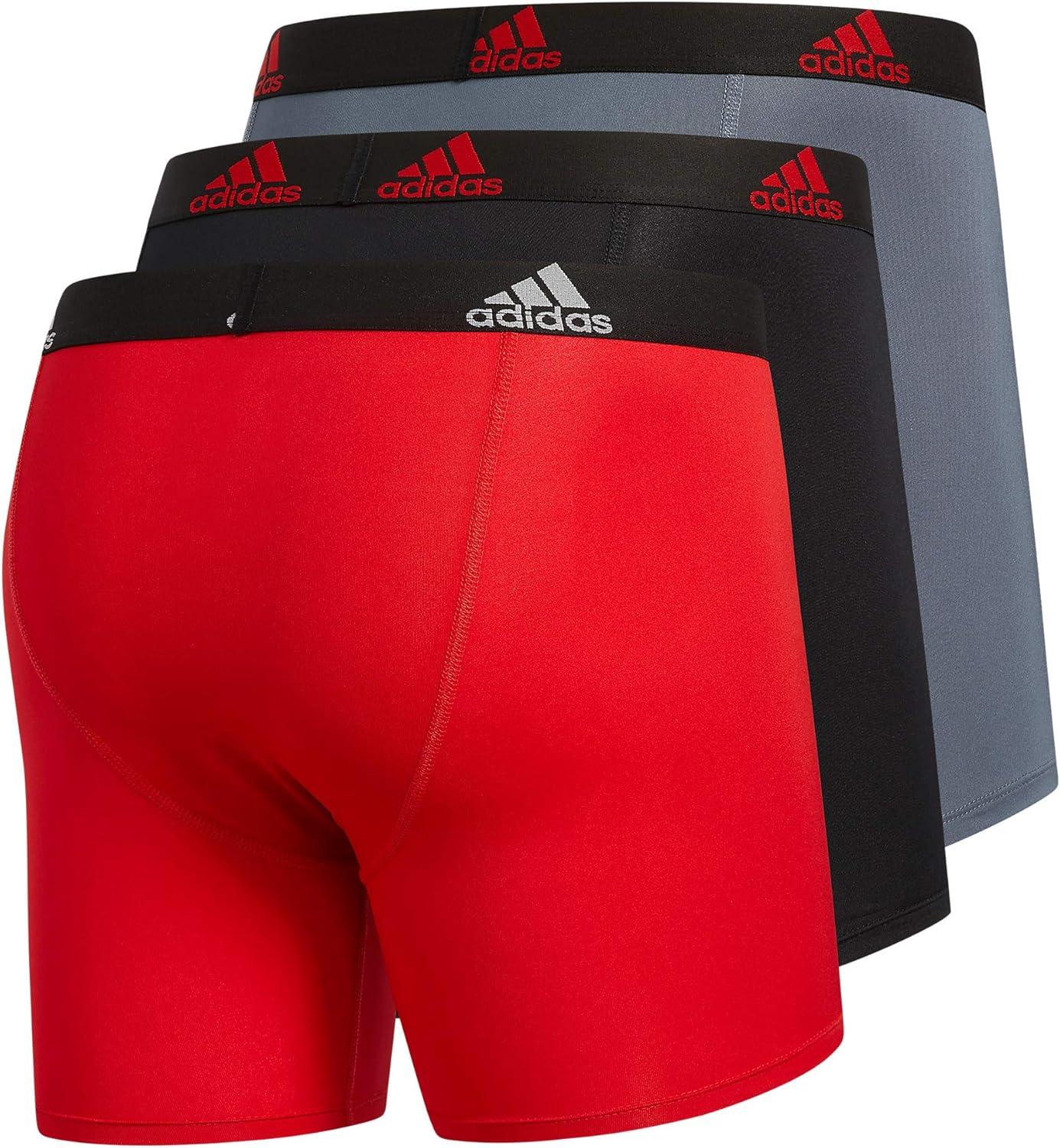 imageadidas Mens Microfiber Boxer Briefs Underwear Multipack Athletic StretchFitScarlet RedBlackOnix Greyperformance