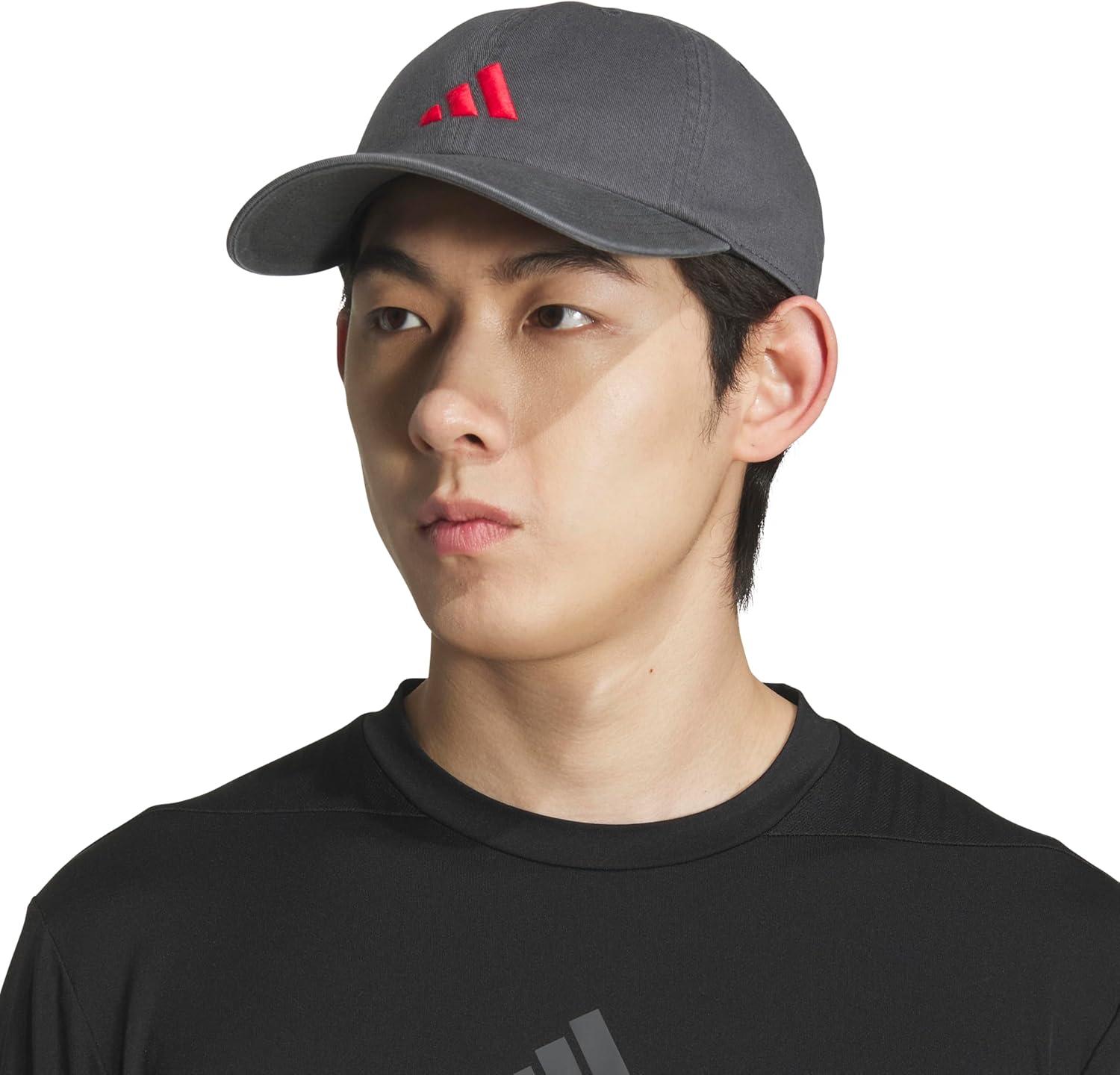 imageadidas Mens Ultimate Relaxed Adjustable Cotton CapGrey SixPure Ruby Red30