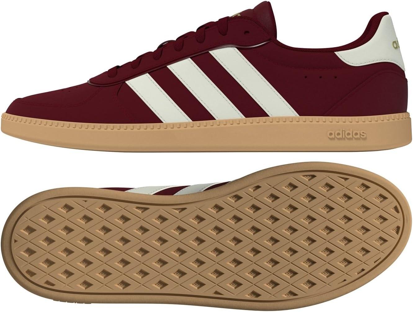 imageadidas Womens Breaknet Sleek SneakersShadow RedOff WhiteGold Metallic