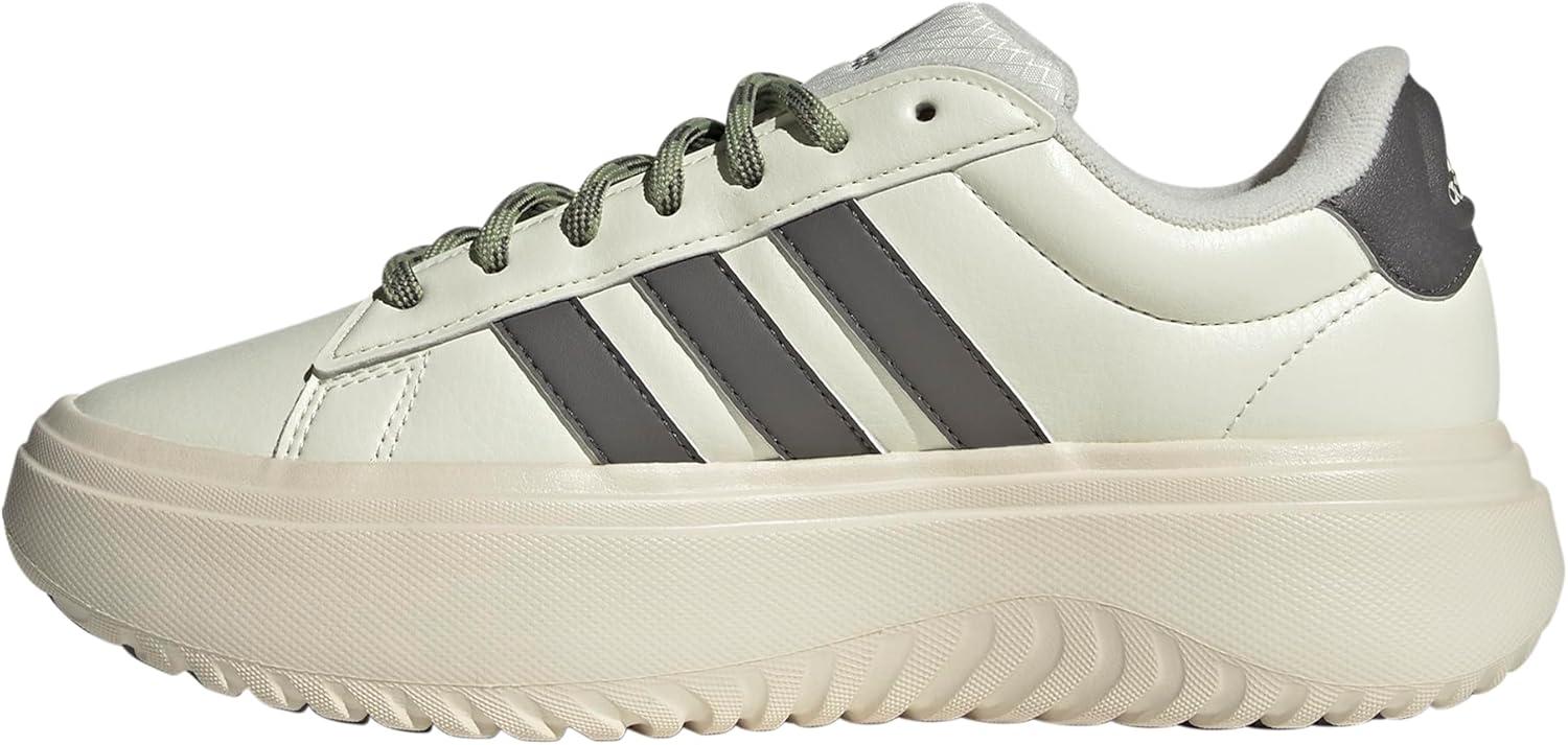 imageadidas Womens Grand Court Platform SneakerOff WhiteCharcoalWonder White