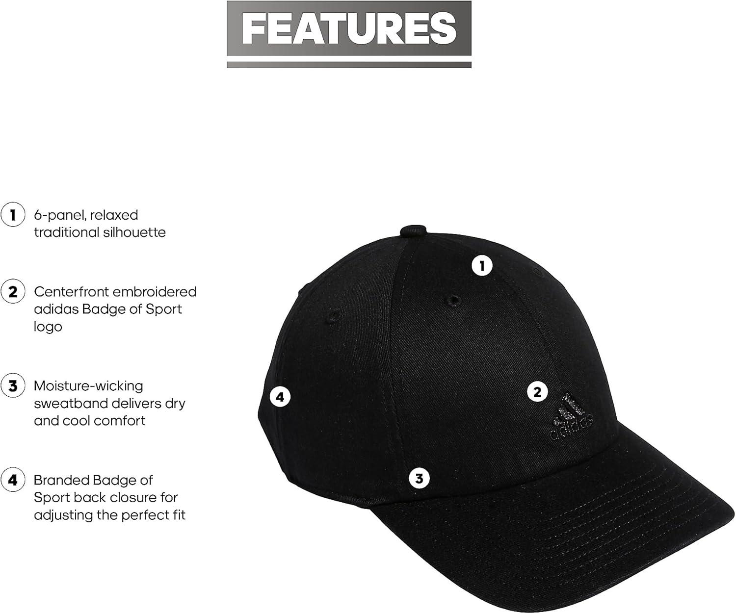 imageadidas Womens Saturday Baseball Cap Adjustable Cotton Hat Athletic Relaxed Fit DISCONTINUEDBlackBlack