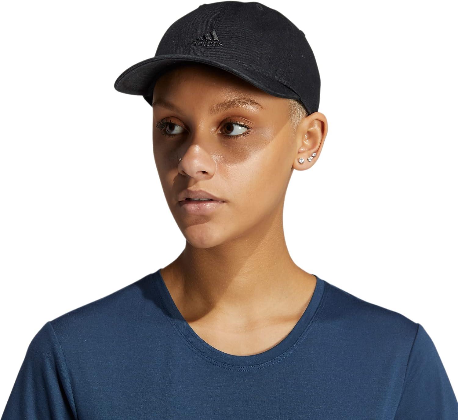 imageadidas Womens Saturday Baseball Cap Adjustable Cotton Hat Athletic Relaxed Fit DISCONTINUEDBlackBlack