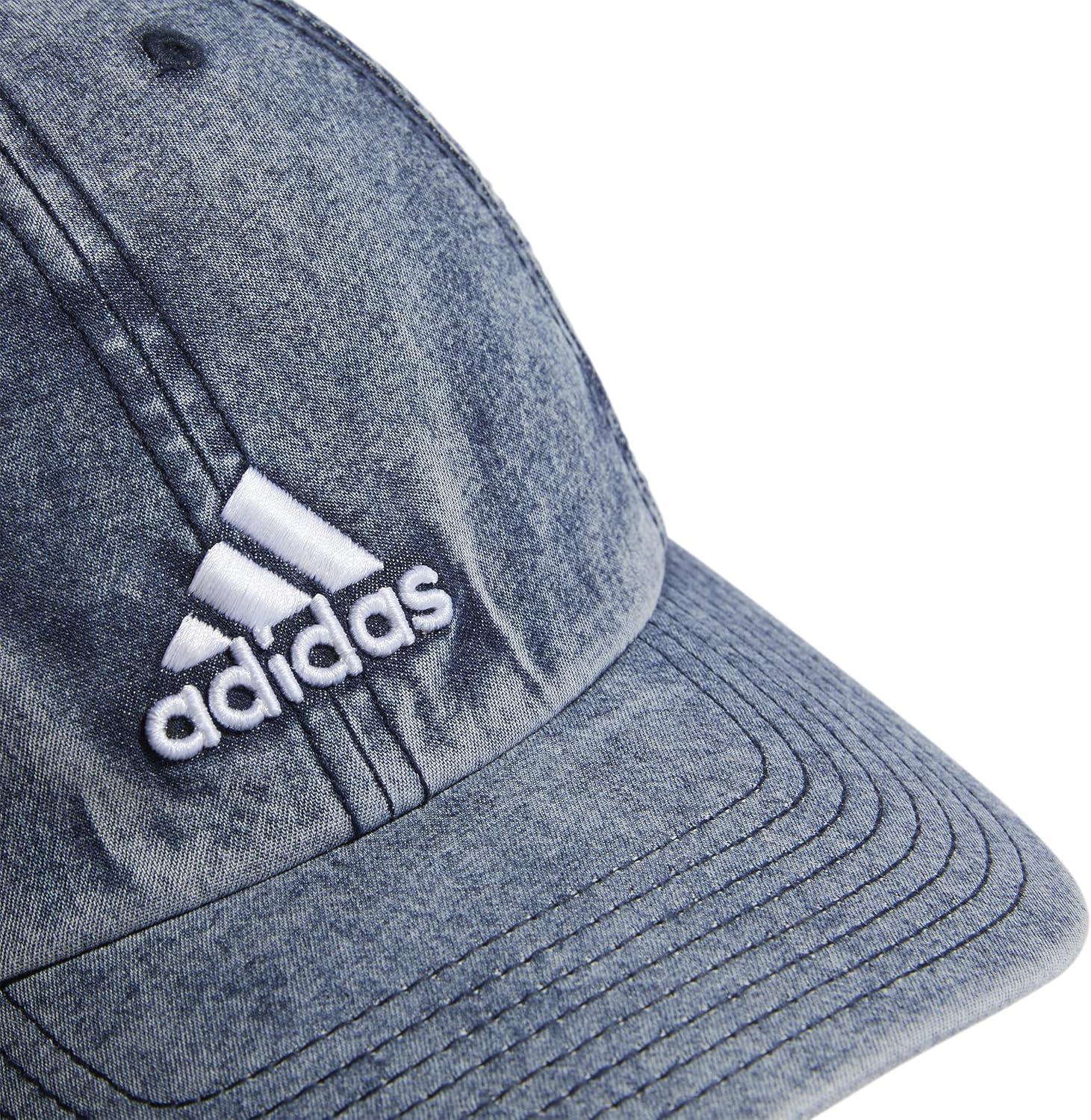 imageadidas Womens Saturday Baseball Cap Adjustable Cotton Hat Athletic Relaxed Fit DISCONTINUEDDenim Wash White