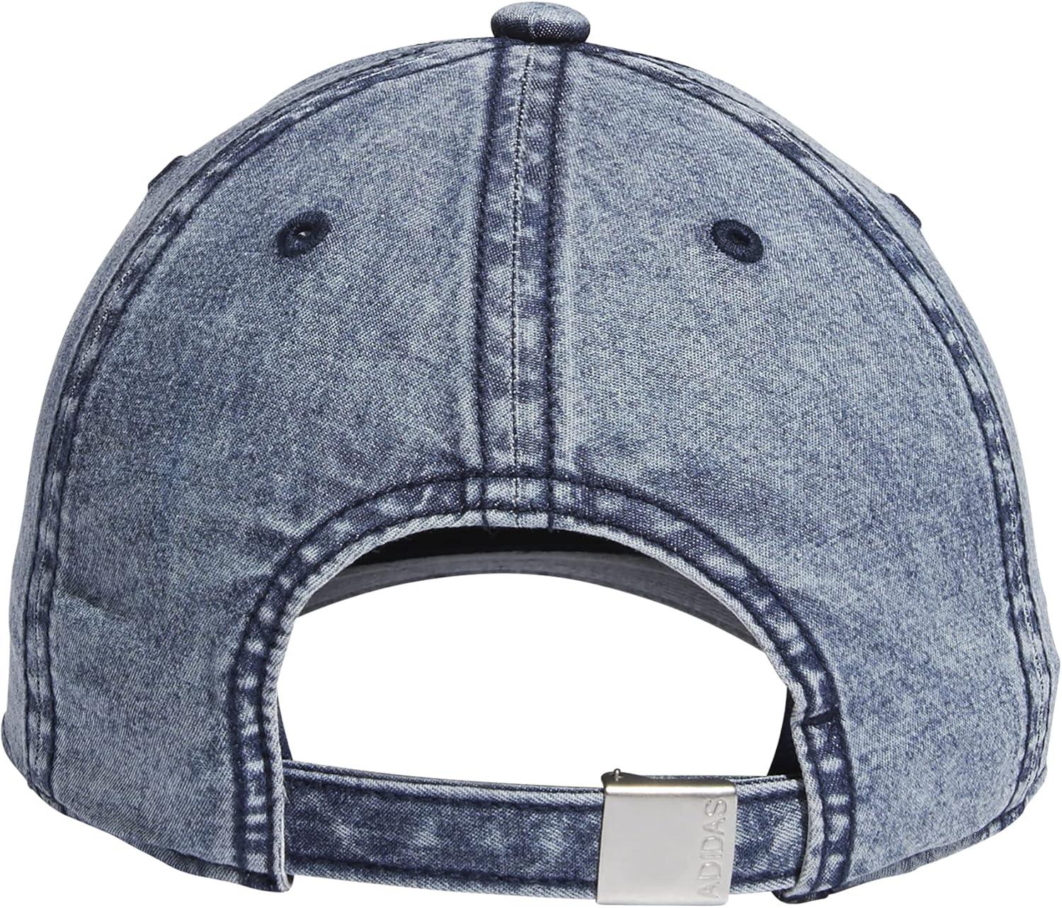 imageadidas Womens Saturday Baseball Cap Adjustable Cotton Hat Athletic Relaxed Fit DISCONTINUEDDenim Wash White