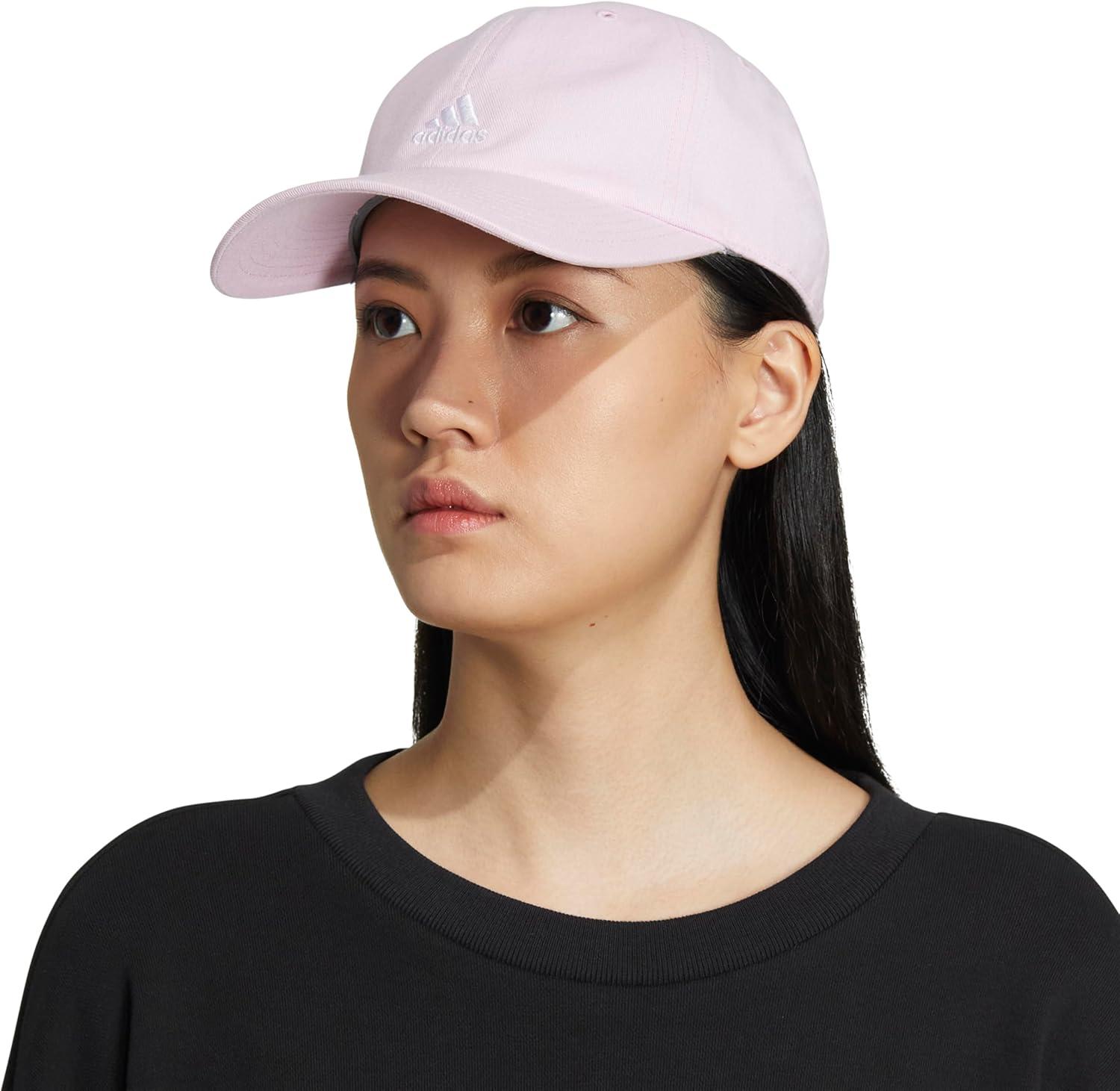 imageadidas Womens Saturday Baseball Cap Adjustable Cotton Hat Athletic Relaxed Fit DISCONTINUEDOrchid Fusion PurpleWhite