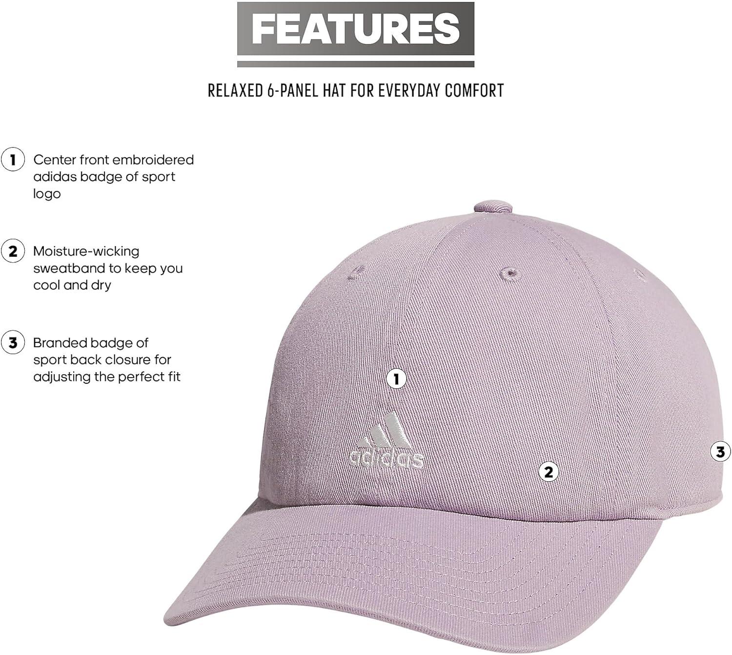 imageadidas Womens Saturday Baseball Cap Adjustable Cotton Hat Athletic Relaxed Fit DISCONTINUEDPreloved Fig PurpleOff White20