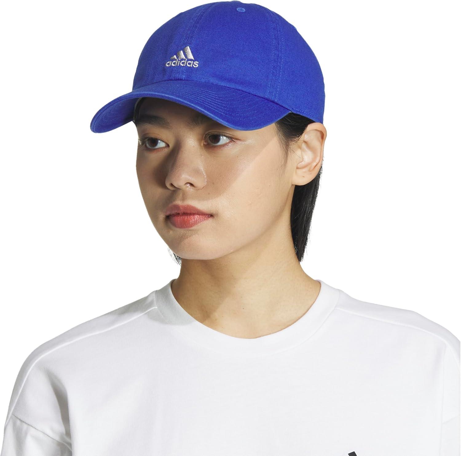 imageadidas Womens Saturday Baseball Cap Adjustable Cotton Hat Athletic Relaxed Fit DISCONTINUEDSemi Lucid BlueGrey Two20