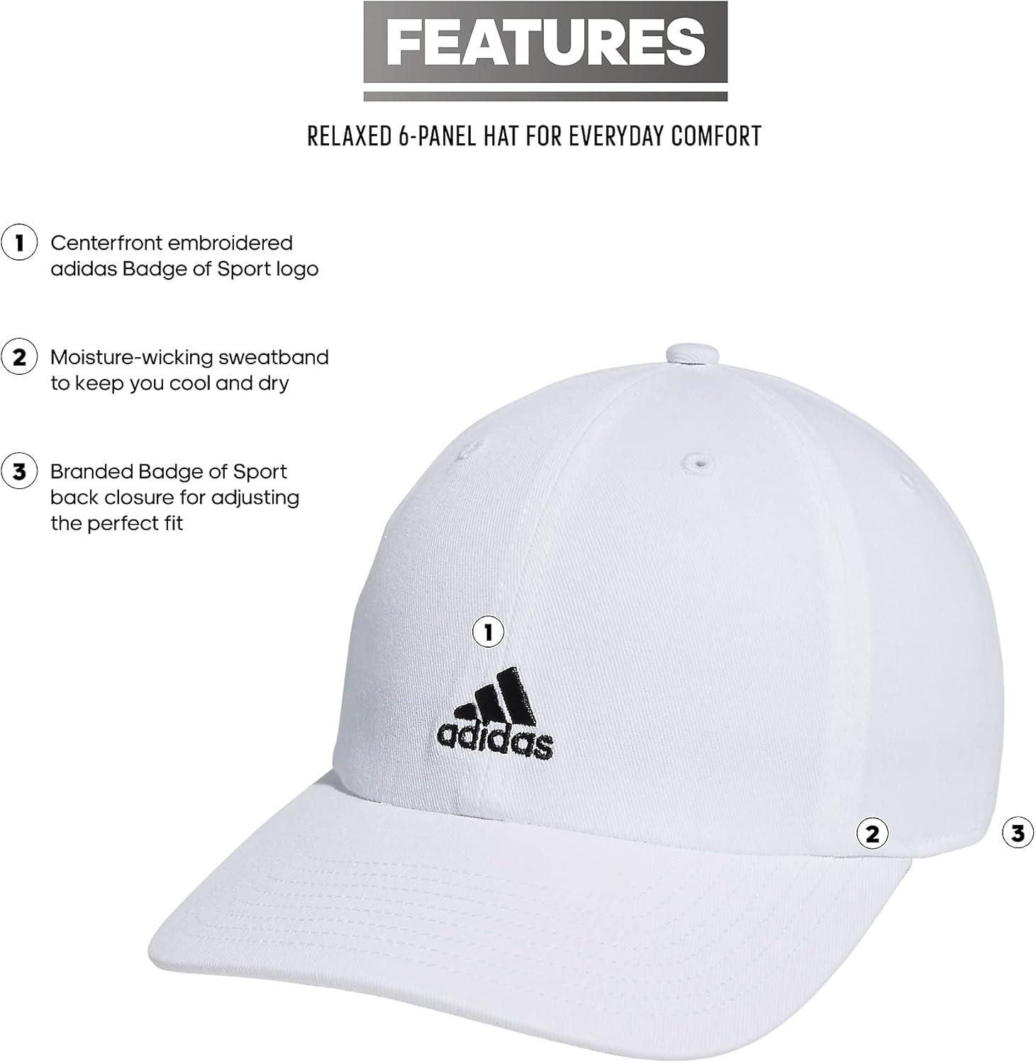 imageadidas Womens Saturday Baseball Cap Adjustable Cotton Hat Athletic Relaxed Fit DISCONTINUEDWhiteBlack