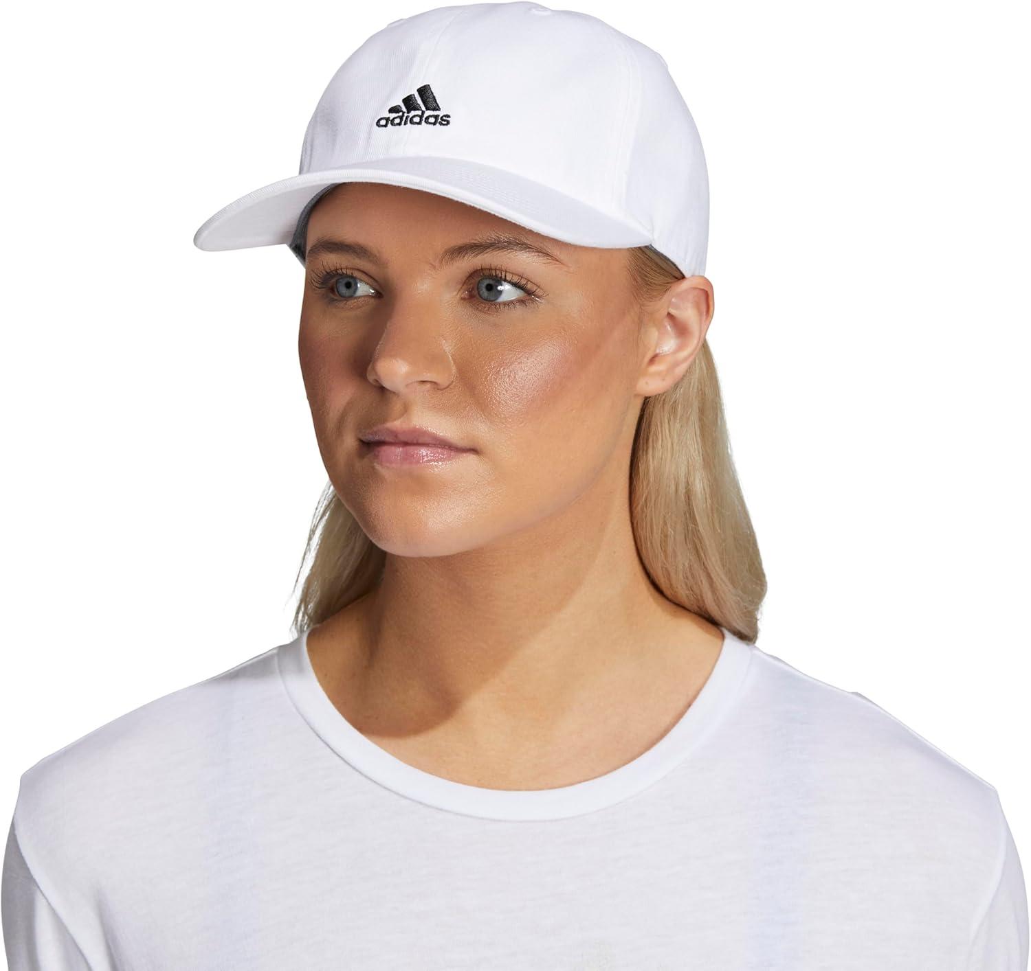 imageadidas Womens Saturday Baseball Cap Adjustable Cotton Hat Athletic Relaxed Fit DISCONTINUEDWhiteBlack