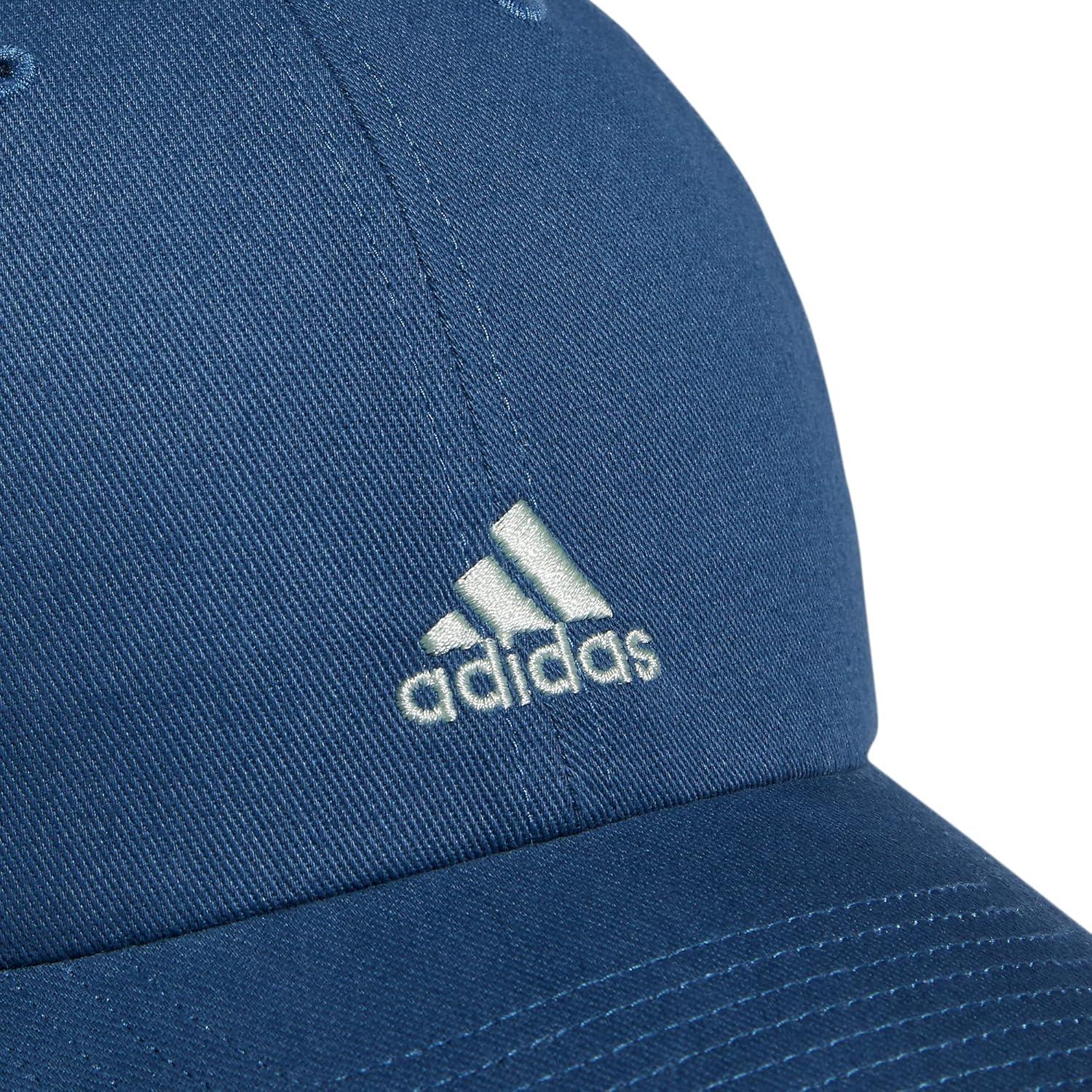 imageadidas Womens Saturday Baseball Cap Adjustable Cotton Hat Athletic Relaxed Fit DISCONTINUEDWonder Steel BlueLinen Green