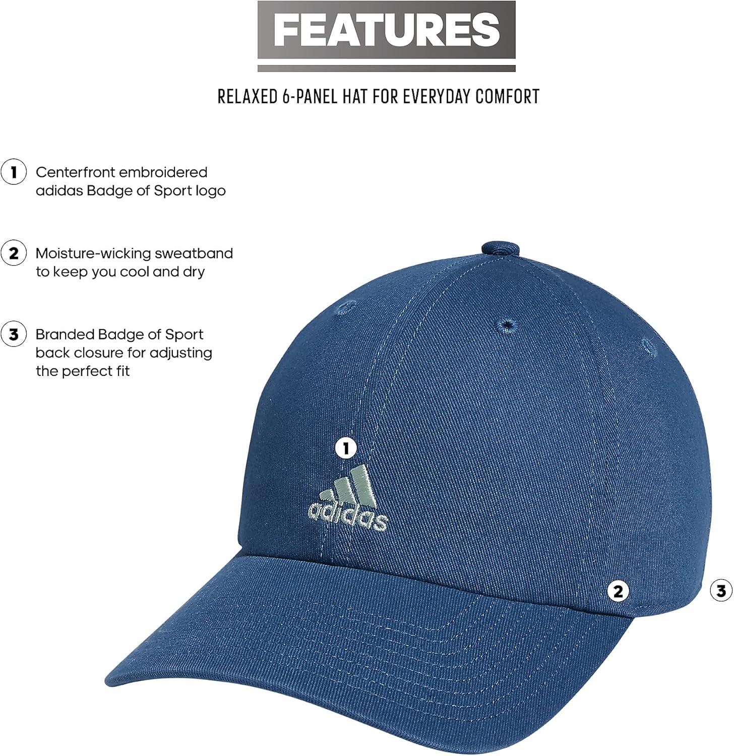 imageadidas Womens Saturday Baseball Cap Adjustable Cotton Hat Athletic Relaxed Fit DISCONTINUEDWonder Steel BlueLinen Green