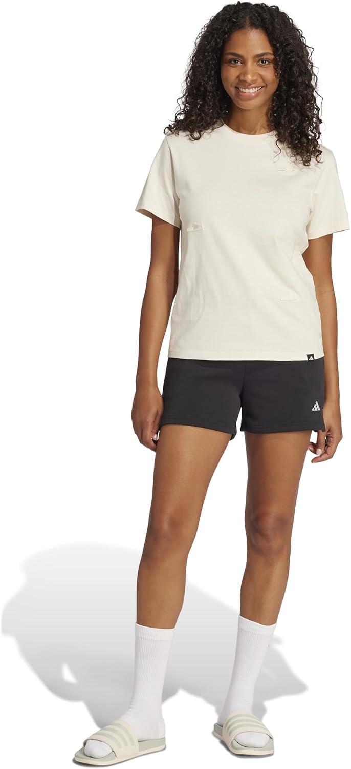 imageadidas Womens Small Logo Fleece Sportswear Shorts BlackWhite Large