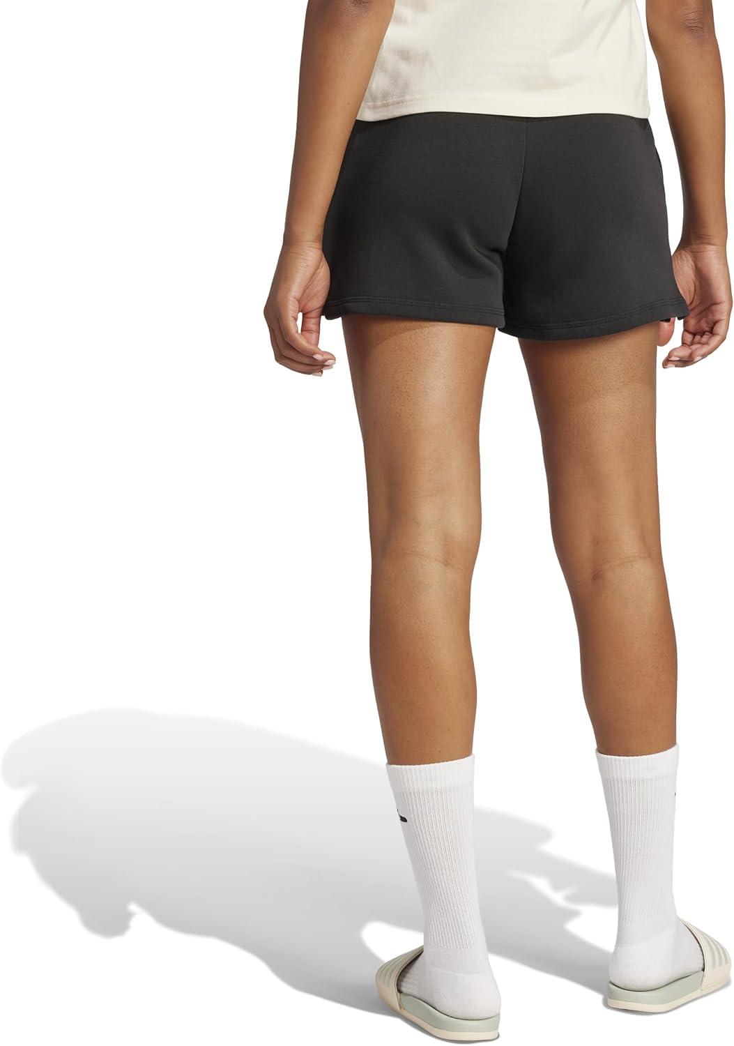 imageadidas Womens Small Logo Fleece Sportswear Shorts BlackWhite Large