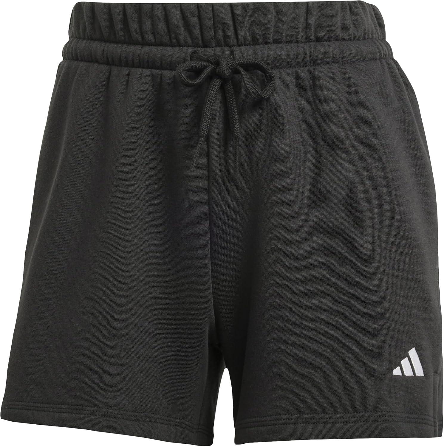 imageadidas Womens Small Logo Fleece Sportswear Shorts BlackWhite Large