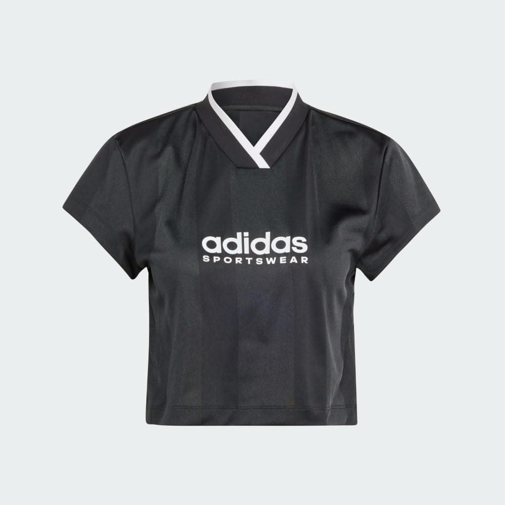 imageadidas Womens Tiro Colorblock Cropped TeeBlack