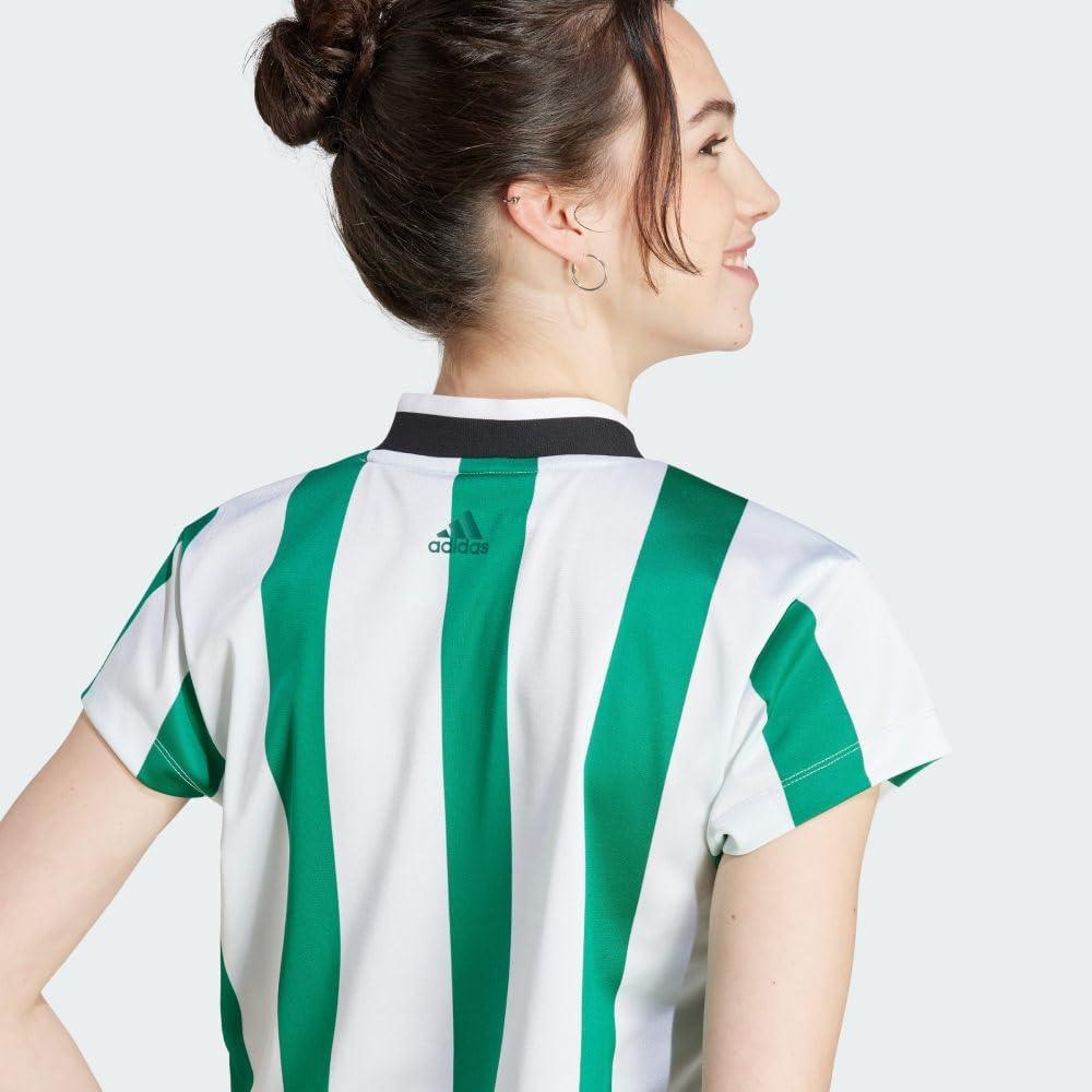 imageadidas Womens Tiro Colorblock Cropped TeeCollegiate GreenWhite