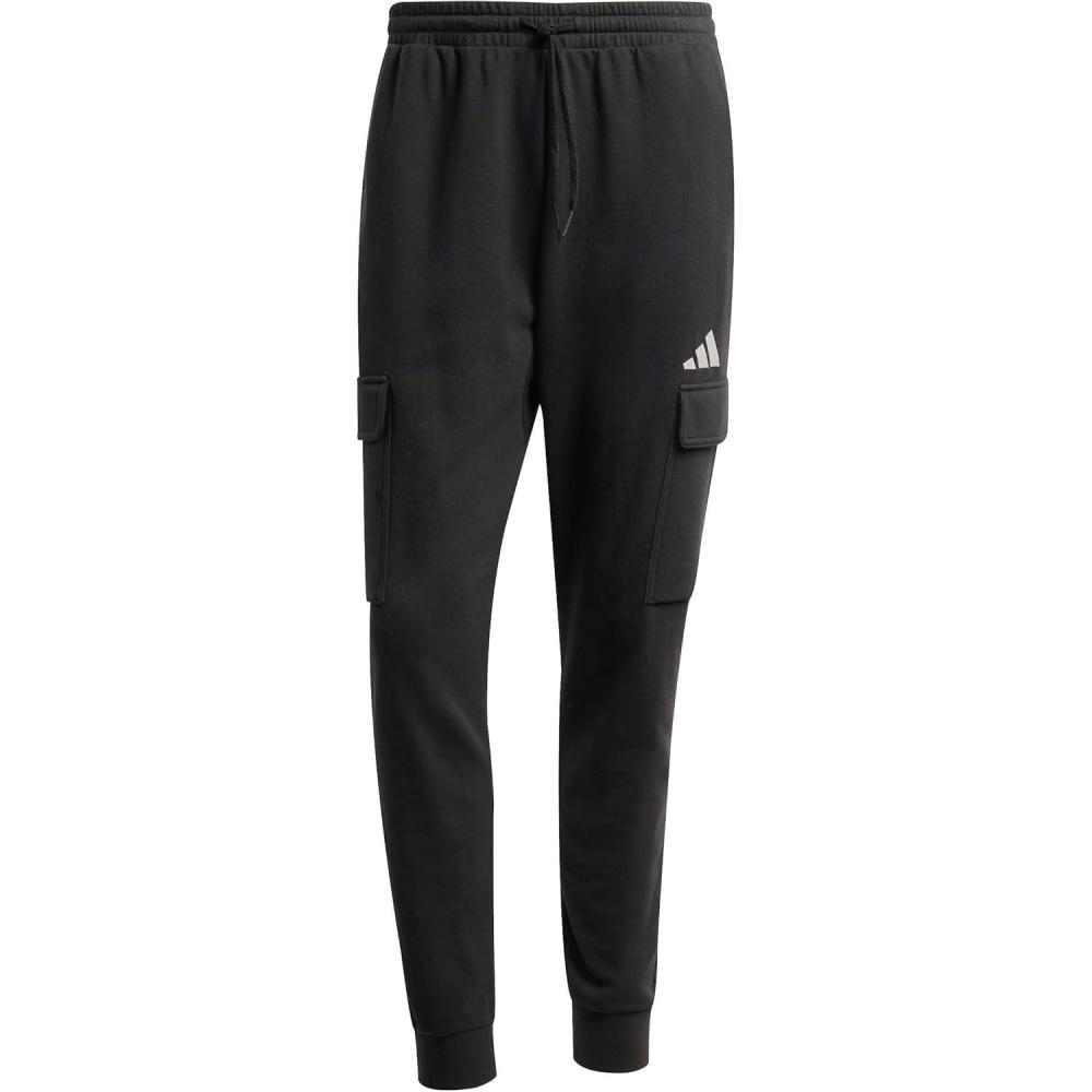 imageAdidas Mens Essentials Feel Cozy French Terry Cuffed PantsBlackWhite