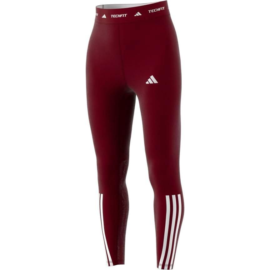 imageAdidas Womens Techfit 3Stripes 78 Training LeggingsAurora Ruby