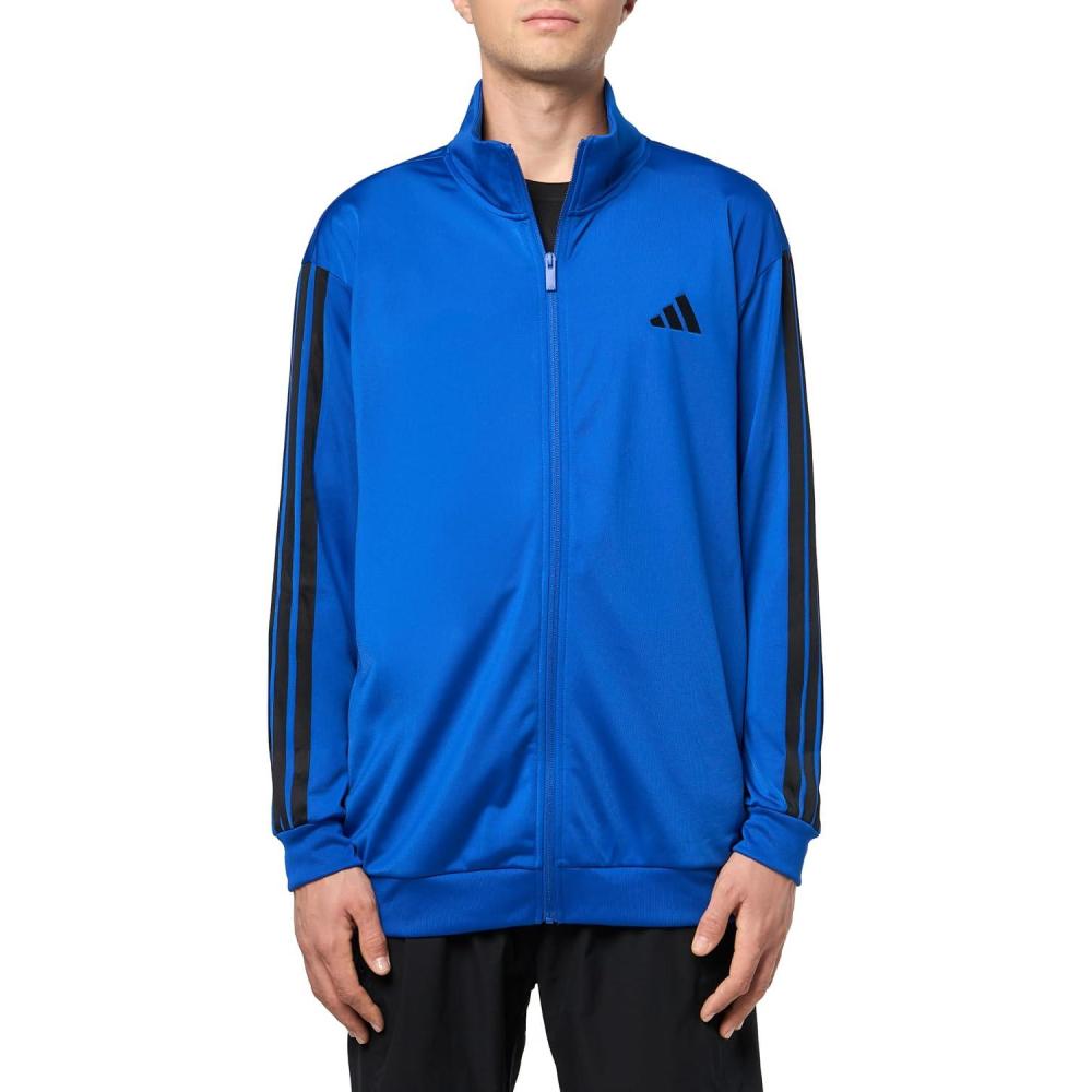 imageadidas Mens 3Stripes Tricot Regular Sportswear Track Top Team Royal Blue XLarge