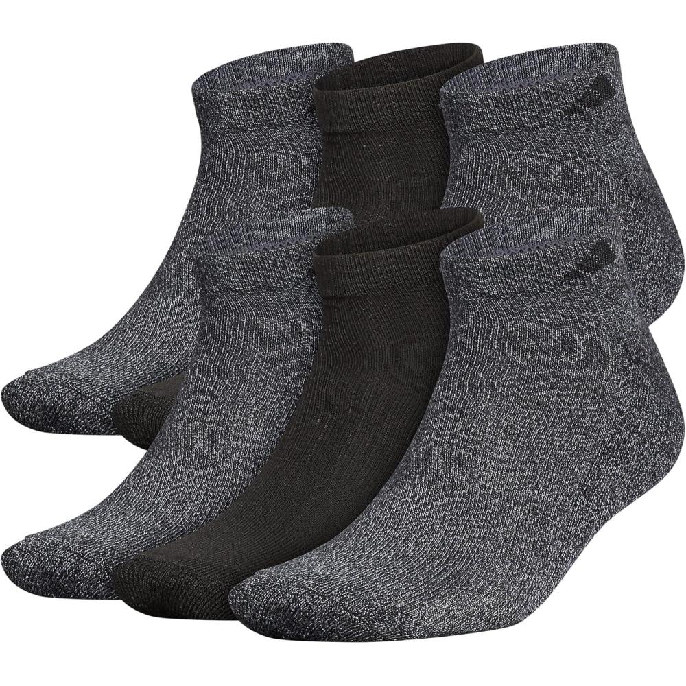 imageadidas Mens Athletic Cushioned Low Cut Ankle Socks 6Pair PackBlackOnix Grey