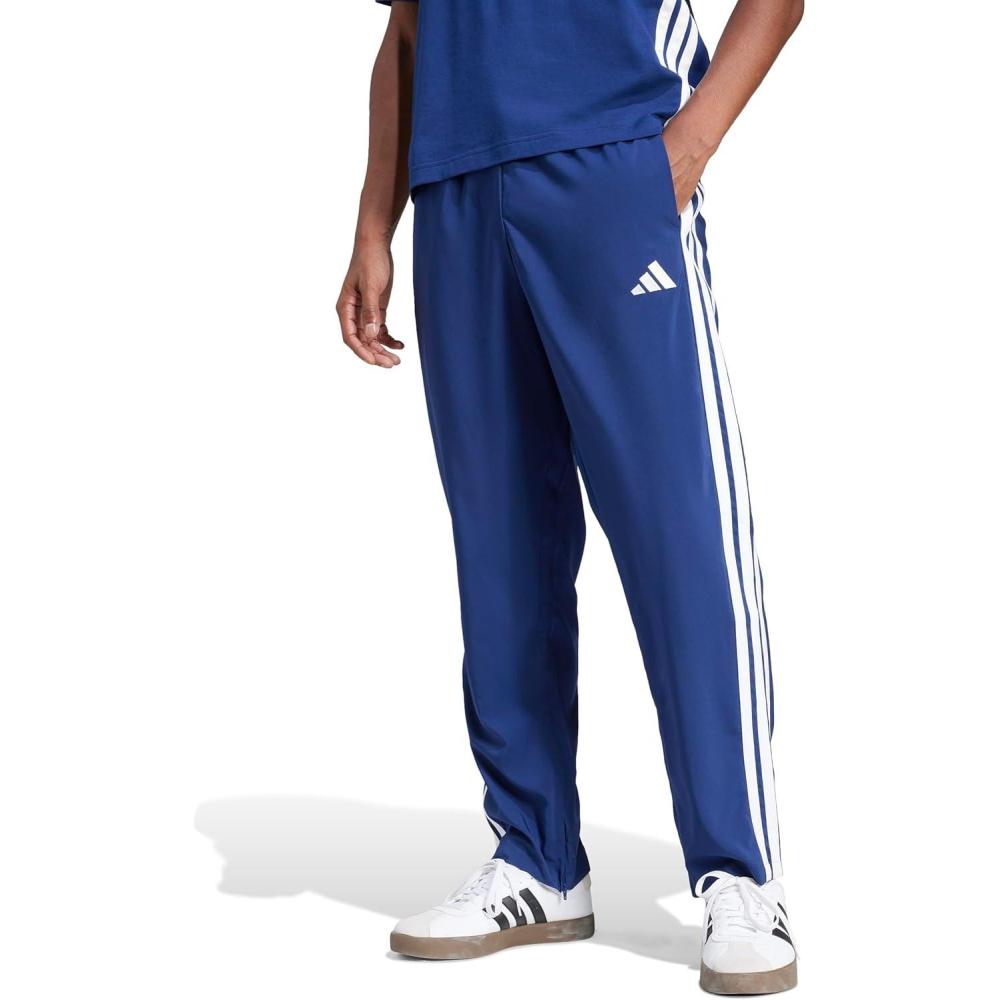 imageadidas Mens Essentials 3Stripes Open Hem Stanford PantsDark Blue White
