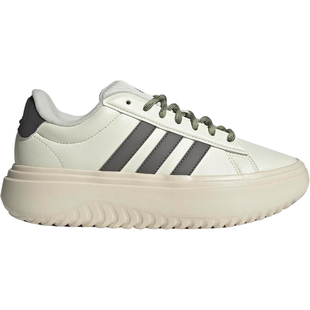imageadidas Womens Grand Court Platform SneakerOff WhiteCharcoalWonder White