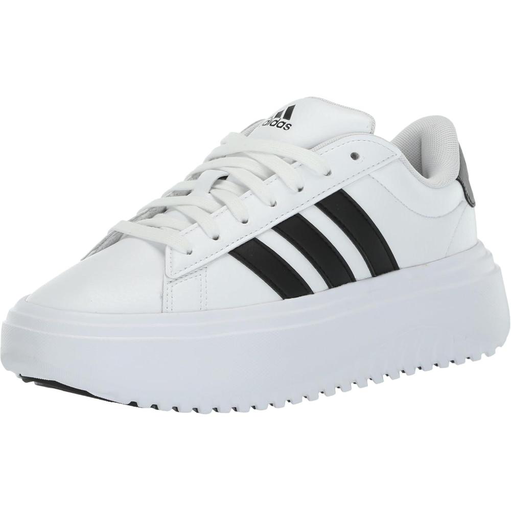 imageadidas Womens Grand Court Platform SneakerWhiteBlackBlack