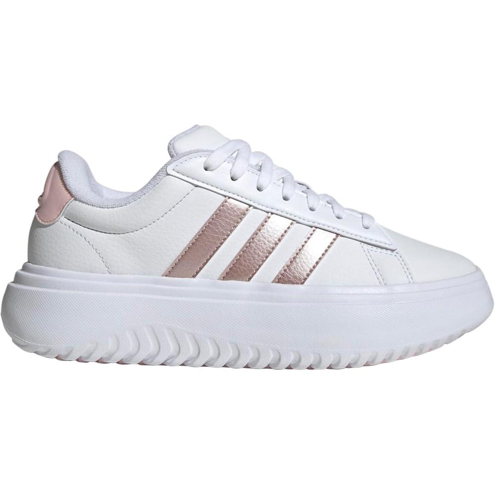 imageadidas Womens Grand Court Platform SneakerWhiteSandy Pink MetSandy Pink