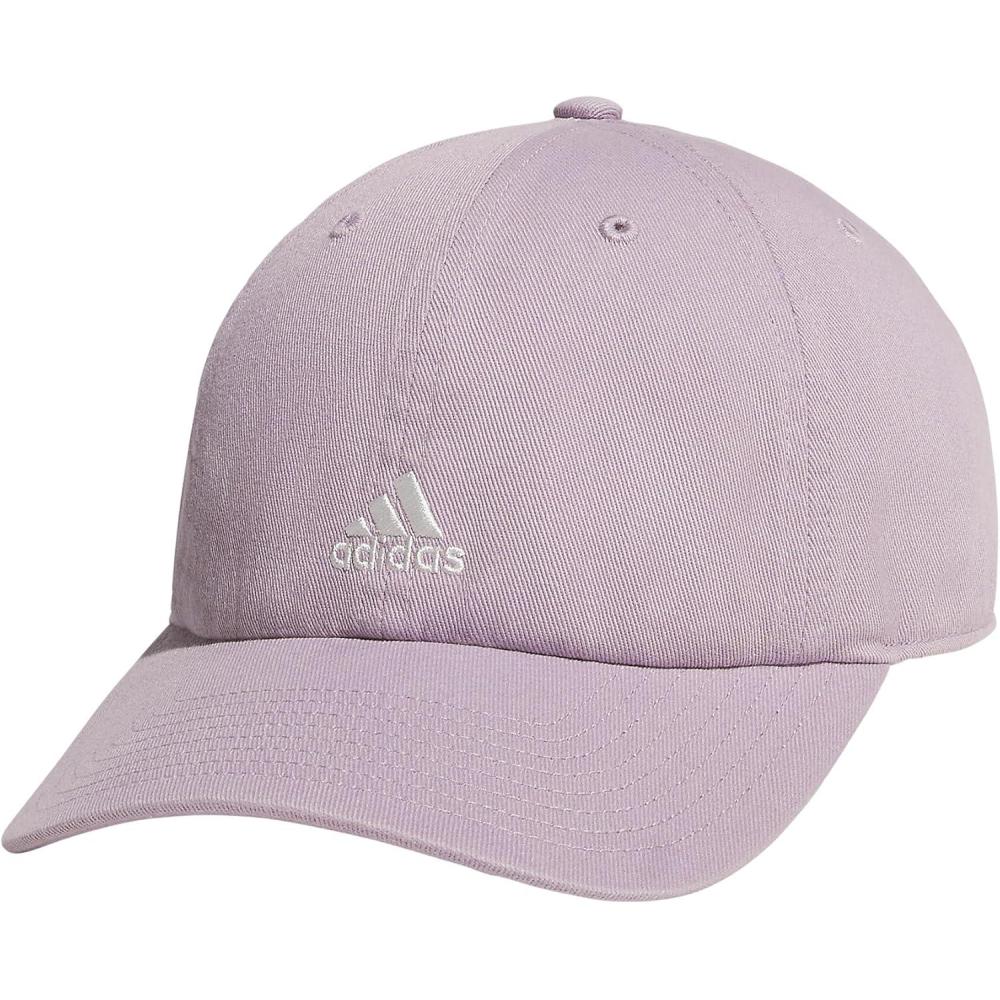 imageadidas Womens Saturday Baseball Cap Adjustable Cotton Hat Athletic Relaxed Fit DISCONTINUEDPreloved Fig PurpleOff White20