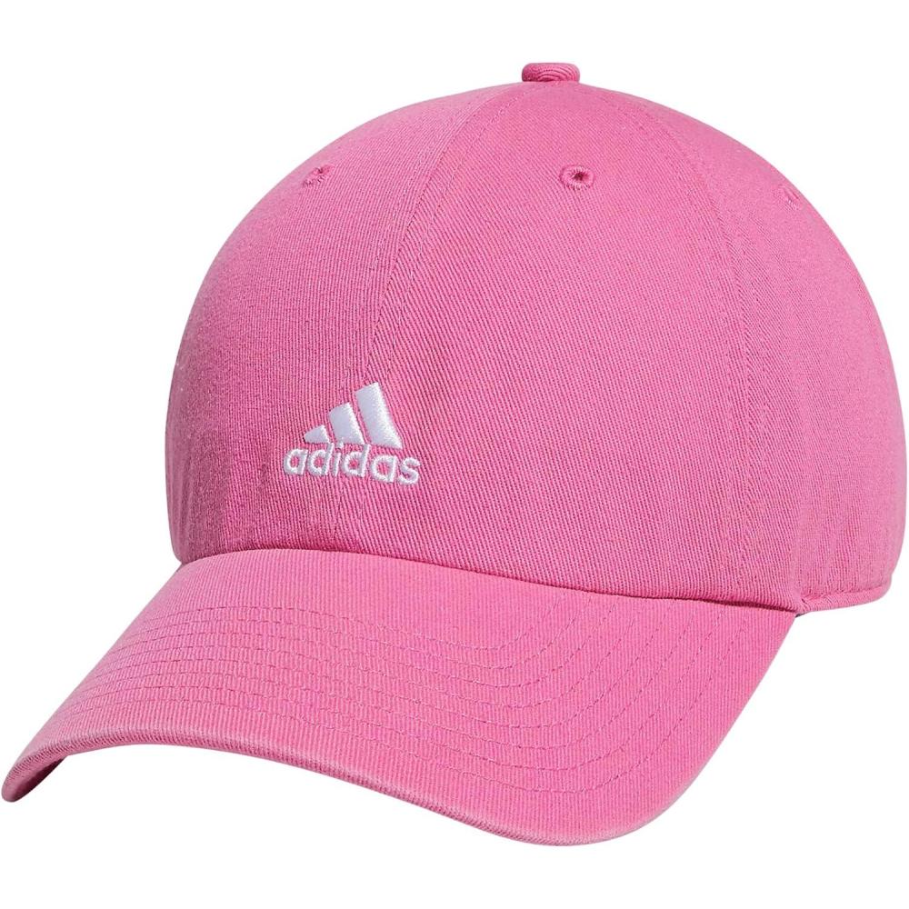 imageadidas Womens Saturday Baseball Cap Adjustable Cotton Hat Athletic Relaxed Fit DISCONTINUEDPreloved Fuchsia PinkWhite