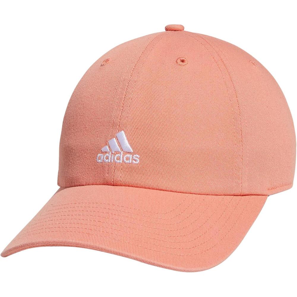 imageadidas Womens Saturday Baseball Cap  Adjustable Cotton Hat Athletic Relaxed Fit DISCONTINUEDSemi Coral Fusion PinkWhite20