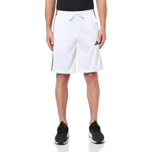 adidas Men’s 3-Stripes Tricot Shorts(White)