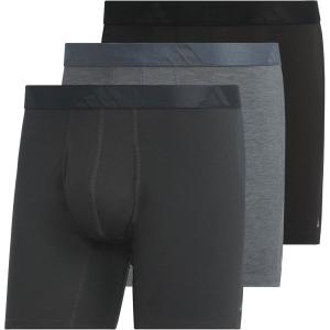 adidas Men’s Boxer Brief Underwear (3-Pack) Luxe Comfort Ultra Soft Rayon Blend(Carbon Grey/Heather Dark Grey/Black)