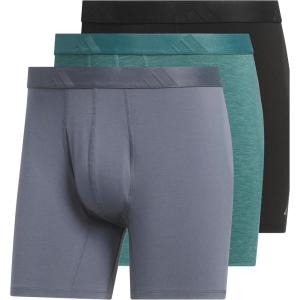 adidas Men’s Boxer Brief Underwear (3-Pack) Luxe Comfort Ultra Soft Rayon Blend(Onix Grey/Preloved Teal Green/Black)