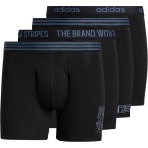 adidas Men’s Core Stretch Cotton Boxer Brief Underwear 4-Pack(Black/Onix Grey)