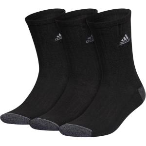 adidas Men’s Crew Socks 3-Pack with Logo or Striped(Black/Onix Grey/Classic)