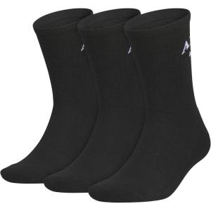 adidas Men’s Crew Socks 3-Pack with Logo or Striped(Black/White/Foundation)