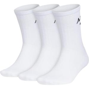 adidas Men’s Crew Socks 3-Pack with Logo or Striped(White/Black/Foundation)