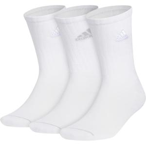 adidas Men’s Crew Socks 3-Pack with Logo or Striped(White/Clear Onix Grey/Classic)