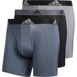 adidas Men’s Microfiber Boxer Briefs Underwear (Multipack) Athletic Stretch-Fit(Black/Grey/Onix Grey)