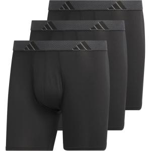 adidas Men’s Microfiber Boxer Briefs Underwear (Multipack) Athletic Stretch-Fit(Black/Onix Grey/Black)