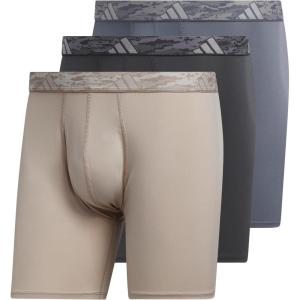 adidas Men’s Microfiber Boxer Briefs Underwear (Multipack) Athletic Stretch-Fit(Wonder Beige/Carbon Grey/Onix Grey)