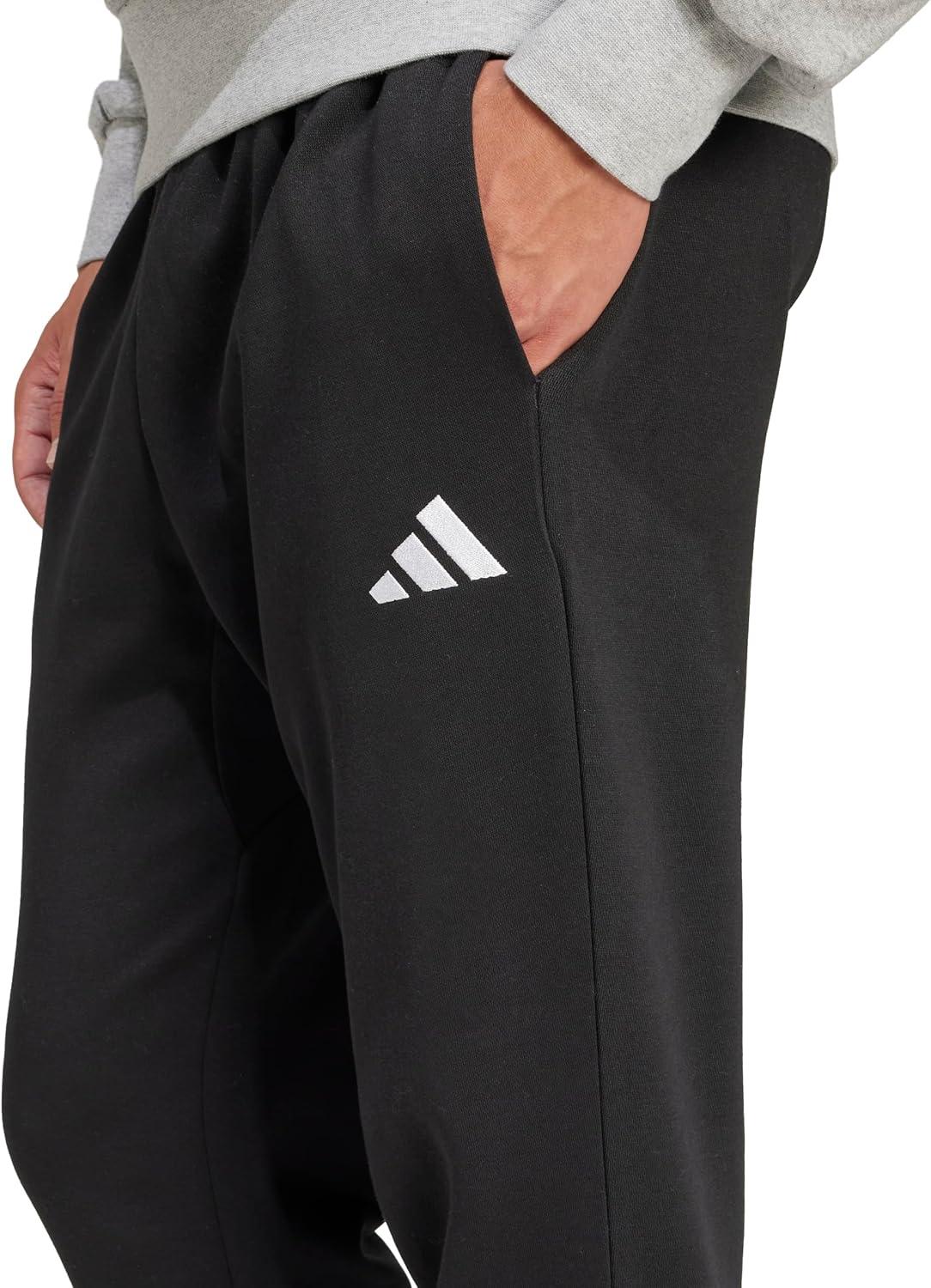 imageAdidas Mens Essentials Feel Cozy Fleece PantsBlackWhite