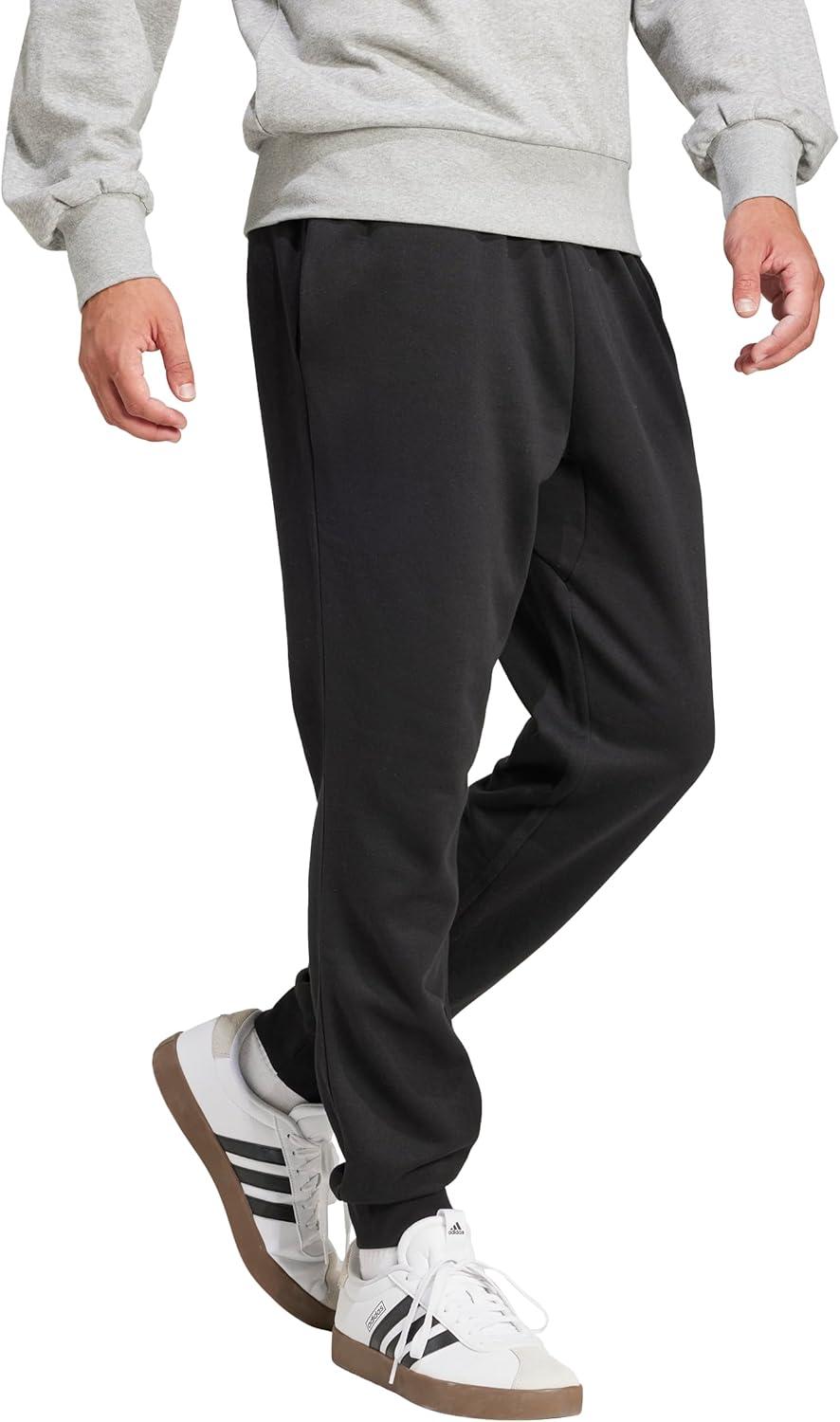 imageAdidas Mens Essentials Feel Cozy Fleece PantsBlackWhite