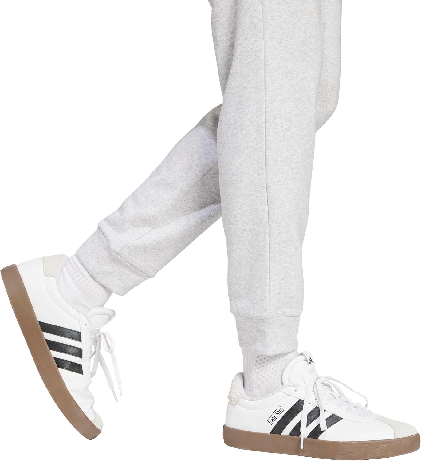 imageAdidas Mens Essentials Feel Cozy Fleece PantsLight Grey HeatherBlack