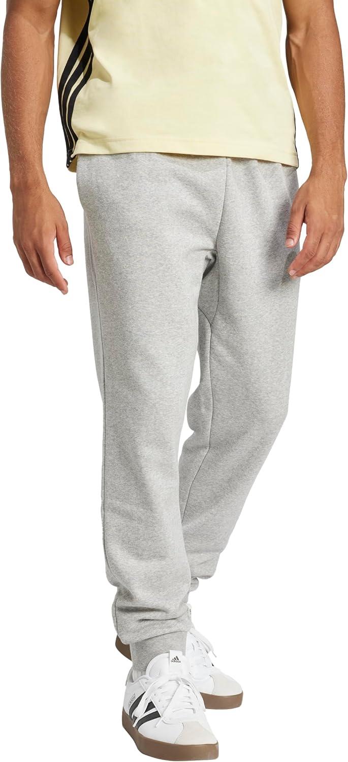 imageAdidas Mens Essentials Feel Cozy Fleece PantsMedium Grey HeatherBlack