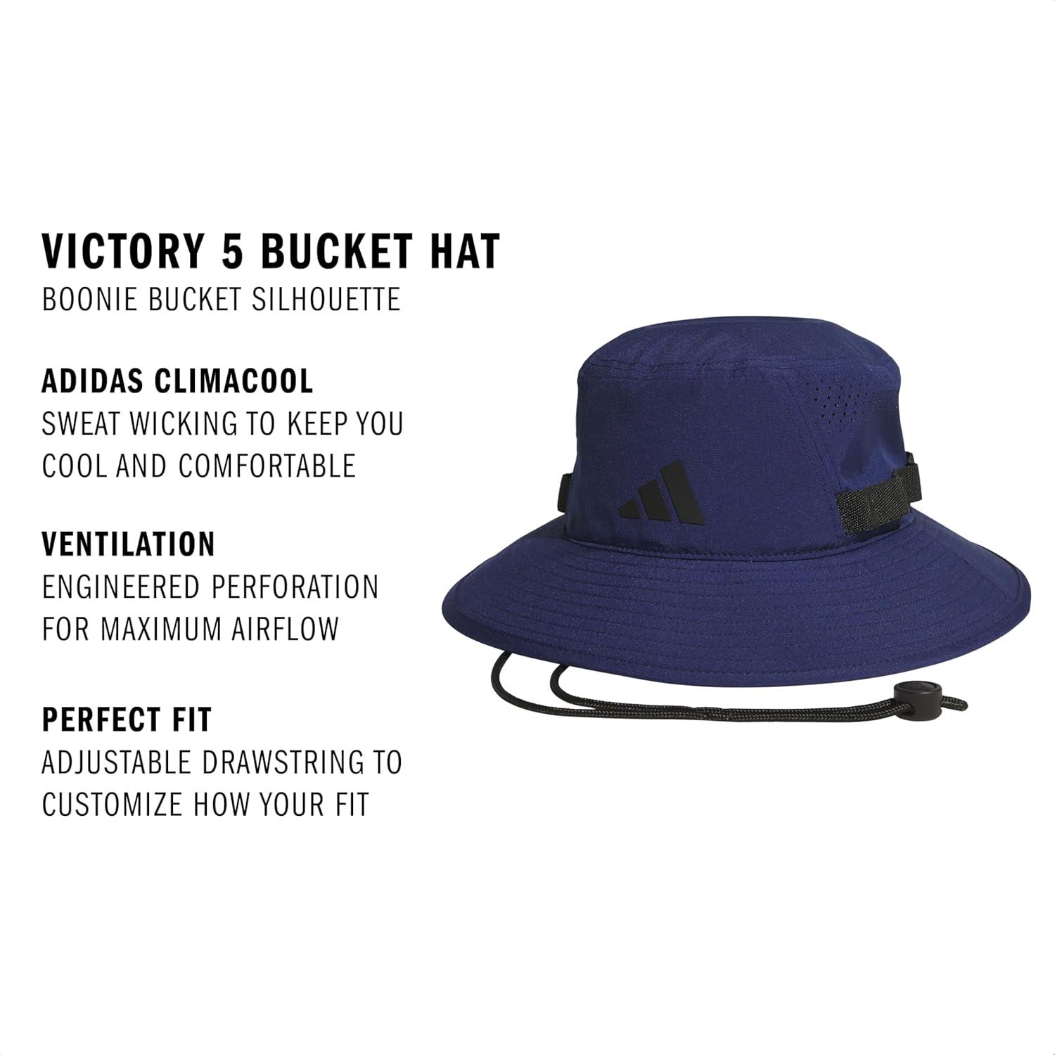 imageAdidas Victory Bucket Hat for Men Athletic Sun Cap for OutdoorsDark BlueBlack50